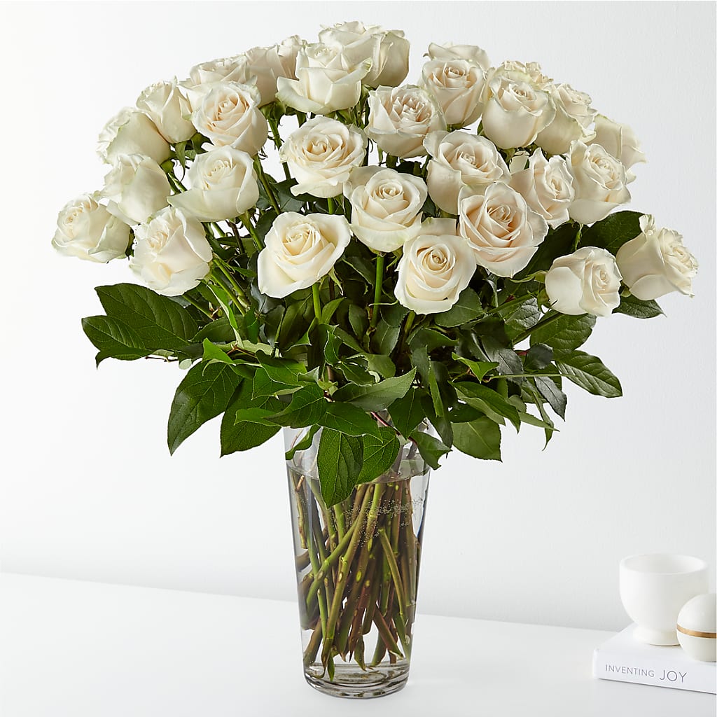 Long Stem White Rose Bouquet – Flowersdyy, Hendersonville TN