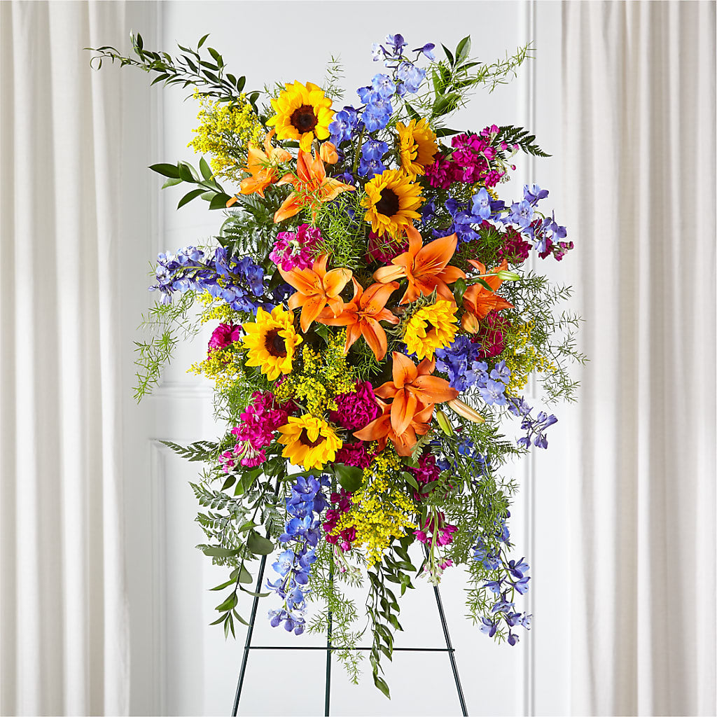 Sunlit Memories Standing Spray (Standard) – FLOWERSDYY, Hendersonville TN