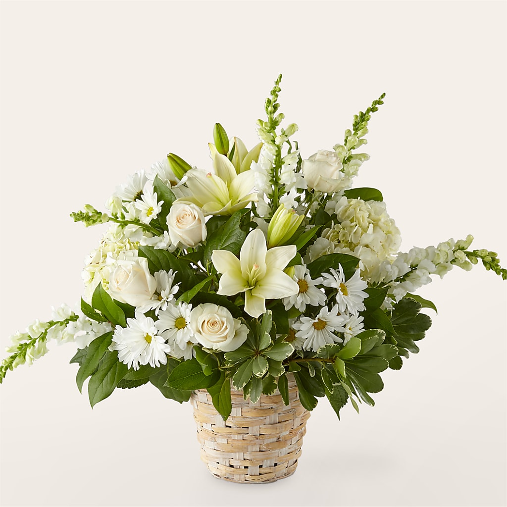 Ivory Elegance Floral Basket – FLOWERSDYY, Hendersonville TN