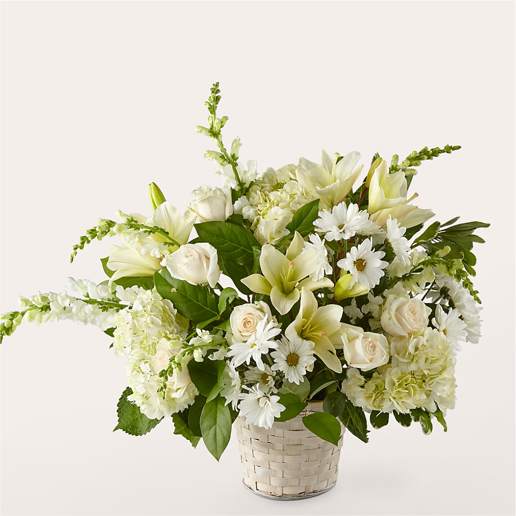 Ivory Elegance Floral Basket – Flowersdyy, Hendersonville TN