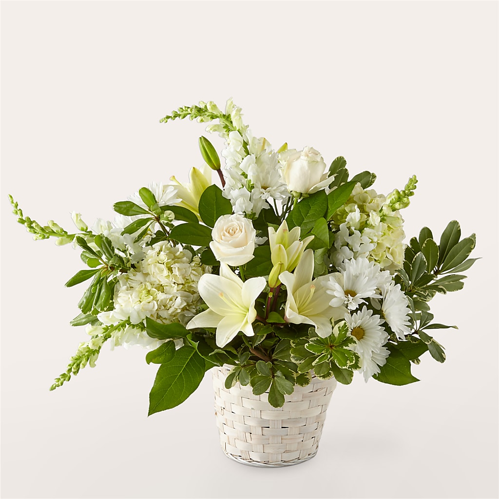 Ivory Elegance Floral Basket – FLOWERSDYY, Hendersonville TN