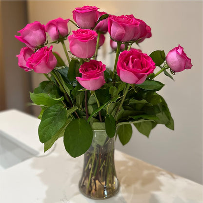 Long Stem Pink Rose Bouquet – FLOWERS D & Y, Hendersonville TN