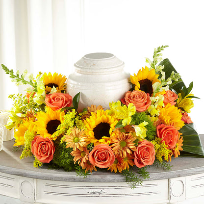 Faithful Sunflower Cremation Adornment – FLOWERSDYY, Hendersonville TN